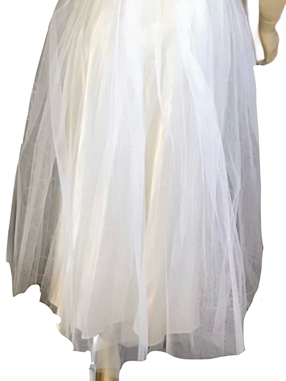 VINTAGE 1950'S CORRINE ORIGINALS WHITE & CREAM TULLE & LACE PARTY DRESS (S) - Picture 7 of 13